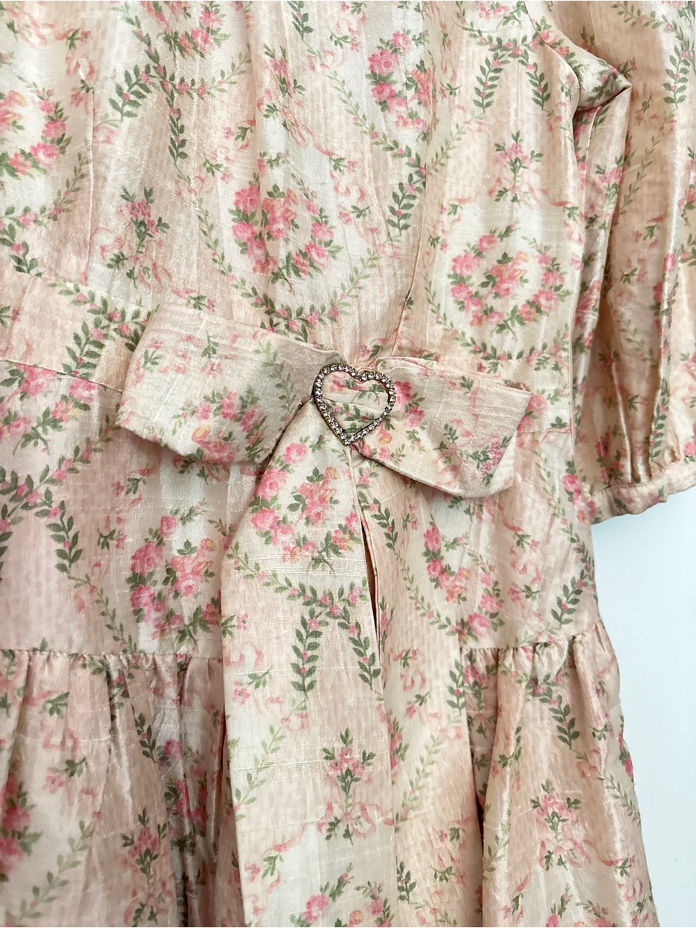 LoveShackFancy Cream and Pink Rococo Dress - Picture 5 of 12